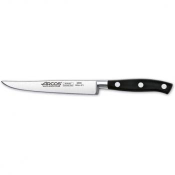 Arcos Serie Riviera, Cuchillo Chuletero, Hoja de Acero Inoxidable Forjado Nitrum 130 mm, Mango de Polyoxymethylene, POM Color Negro