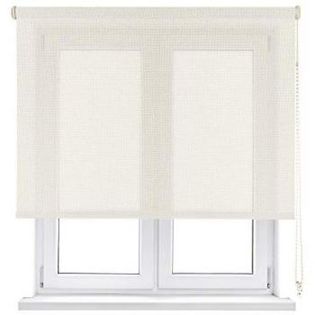Estor Enrollable Screen 5% Blanco Lino 105x190 cm - Fabricado en España - Garantía 5 Años