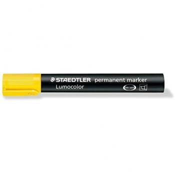 Rotulador Permanente Staedtler Lumocolor 350 - Secado Rápido - Punta 2-5 mm - Color Amarillo (Pack de 10)