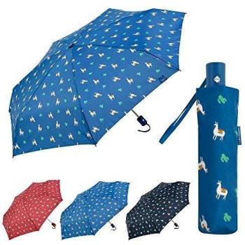 Bisetti - Clima Paraguas Plegable Automático | Paraguas Antiviento Pequeño y Compacto Ideal para Viajes, Hombre y Mujer, Azul Claro