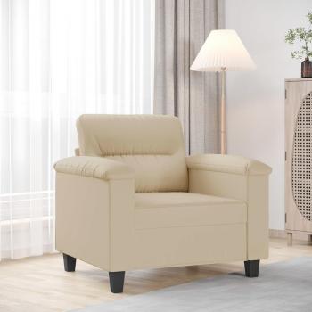 Sillón de microfibra color crema 60 cm