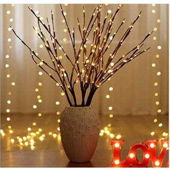 MUXAN - Guirnalda de 20 luces LED con ramas de sauce iluminadas, luces decorativas para Navidad, Pascua, Halloween y cumpleaños