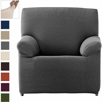 Eiffel Textile Elegante Adaptable Lavable Funda Sofá 1 Plaza, Poliéster, Gris