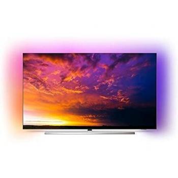Philips 55OLED854/12 - Televisor Smart TV OLED 4K UHD, 55 Pulgadas, Android TV, Ambilight 3 Lados, HDR10+, Dolby Vision, Google Assistant, Compatible con Alexa, Color Gris