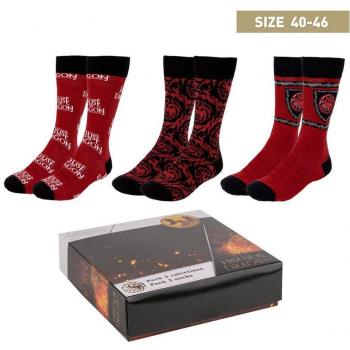 Pack de 3 Pares de Calcetines La Casa del Dragón Tallas 40-46