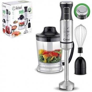 Kiwi 86073 Batidora Picadora, 1000W, Acero Inoxidable, 1000 W, Plastic, 5 Velocidades, Blanco