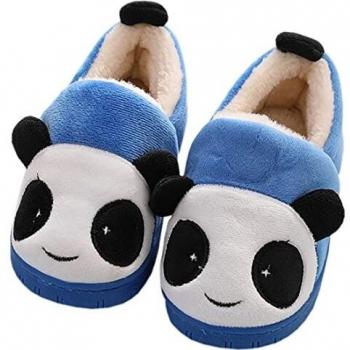 Zapatillas de Estar por Casa para Niñas Niños Invierno Zapatillas Interior Casa Caliente Pantuflas Suave Algodón Calentar Zapatilla Mujer Hombres Azul 25-26 EU
