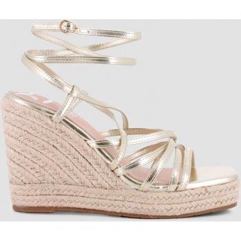 Sandalias de cuña de mujer Blogger PERLA en color dorado