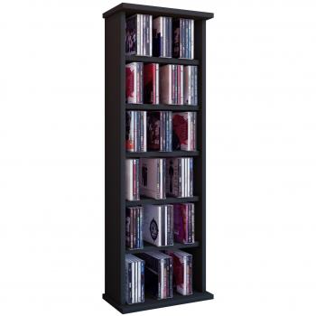 VCM Vostan-Torre para CD/DVD, para 150 CDs, sin Puerta de Cristal, Madera, Negro
