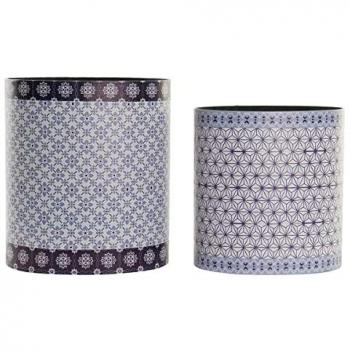 Set de cubos DKD Home Decor Azul Madera (31,5 x 23 x 35,3 cm)