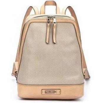 Mochila Salinas beige de piel natural para mujer