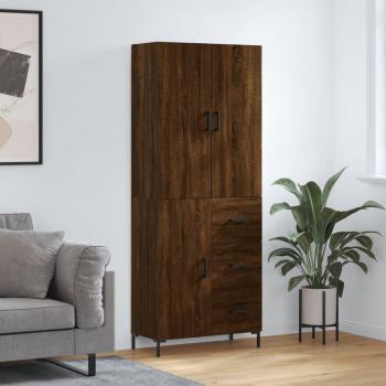 Armario Aparador Alto de Madera Multicapa Marrón Roble 69,5x34x180 cm
