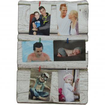 Portafotos para colgar con marco marrón shabby 35 x 50