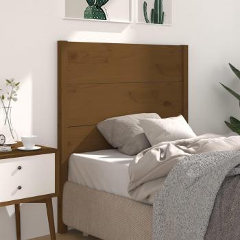 Cabecero de cama de madera maciza de pino marrón miel 81x4x100 cm