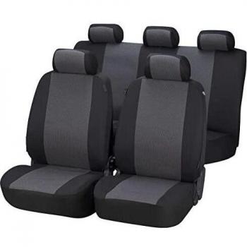 Walser Funda de Asiento de Coche Juego Completo Pineto, Funda de Asiento de Coche Universal Negro-Gris, Funda de Asiento poliéster 12435