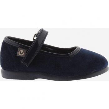 Victoria Velvet Ballerina Shoes for Girls with Velcro Closure and Tone-Matched Sole