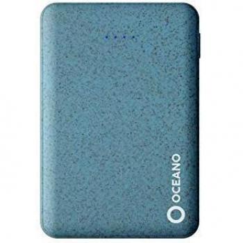 Batería Externa Eco-Amigable 5000 mAh Azul con 2 Puertos USB y Micro USB