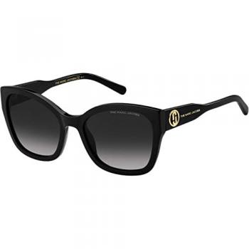 Marc Jacobs Classic Square Sunglasses with Gold Metal Detail - Black Female - Size 56 MM