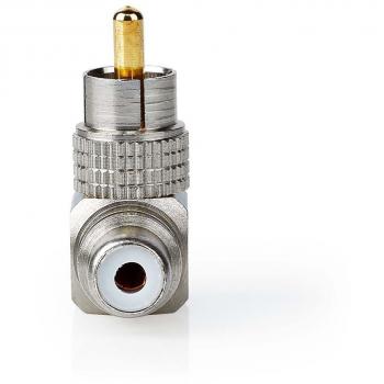 Adaptador de Audio RCA Macho a Hembra en ángulo de 90° Chapado en Oro de Metal Resistente - 2 Uds