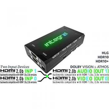 HDFURY 4K Integral 2 - Divisor/Matriz HDMI con Extractor de Audio y Soporte para HDR