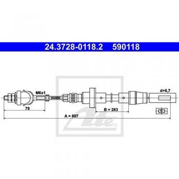 Cable de embrague ATE para VW Polo II Coupe y 3/5 puertas, referencia 24.3728-0118.2