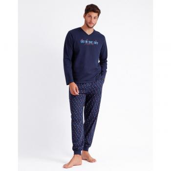 ADMAS Pijama Manga Larga In the Sky para Hombre