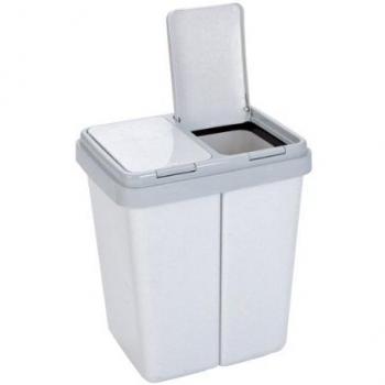 Axentia – Cubo de basura doble con 2 compartimentos, separador residuos