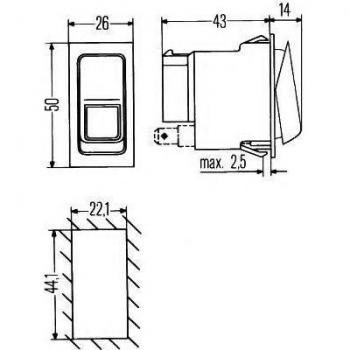 Interruptor de emergencia HELLA 6HH 007 832-771 - 12V, 9 conexiones, montaje interno, función confort