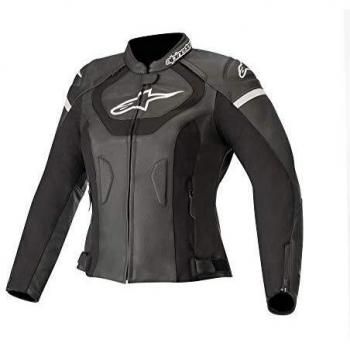 Alpinestars Chaqueta moto Stella Jaws V3 Leather Jacket Black, Negro, 48