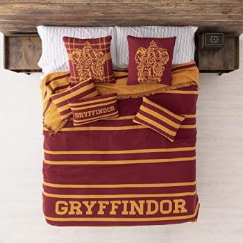 Manta Jaquard Gryffindor House Harry Potter 230x260 cm - Textura Gruesa y Agradable, Multicolor, Ideal para Sofá y Cama