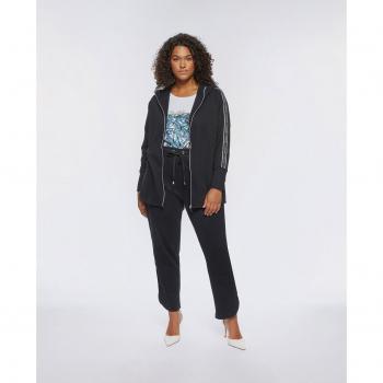 Pantalones joggers de mujer con cordón de ajuste y bandas laterales