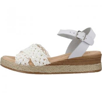 Pitillos 5221 Sandalias con cuña para mujer en blanco de piel