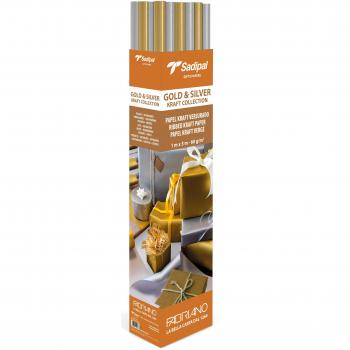 Papel Kraft Surtido Oro/Plata - 25 rollos