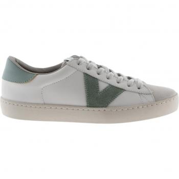 Victoria Berlin - Zapatillas de piel con piezas en contraste y puntera de serraje