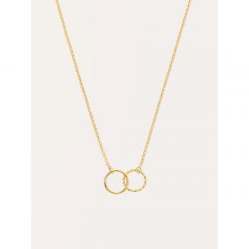 Collar Circles Twist Singularu - Elegante Colgante de Aros en Latón Bañado en Oro 18K - Joya Exclusiva para Mujer