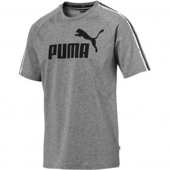 Puma Tape Logo T-Shirt, Hombre, Medium Gray Heather, M