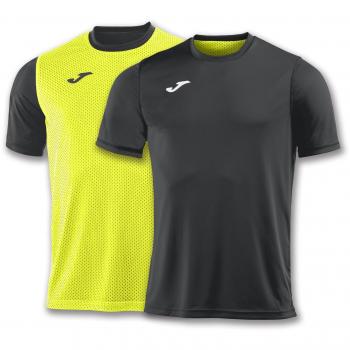Joma Camiseta Combi Reversible Antracita-Amari M/C - Camiseta técnica de Manga Corta, Unisex, Gris -