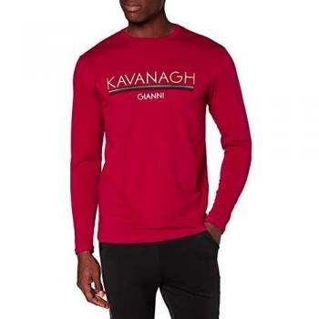 Gianni Kavanagh Red Valid Nation Long Sleeve tee Camiseta, Rojo, M Hombre