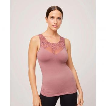 Camiseta térmica encaje sin mangas de mujer