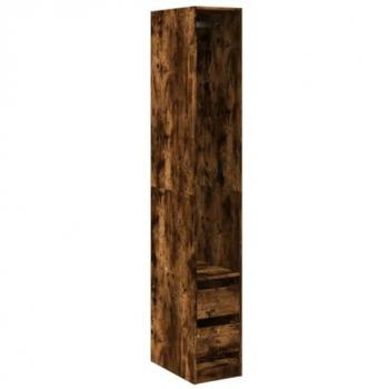 Armario de madera de ingeniería color roble ahumado 30x50x200 cm