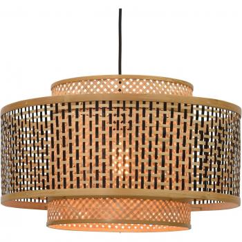 Lámpara colgante Bhutan de bambú Ø 50 cm en color natural y negro