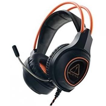 Canyon Nightfall GH-7 Auriculares Gaming 7.1 con Diadema Ajustable, Sonido Virtual Surround, Control de Volumen, USB, Color Negro/Naranja