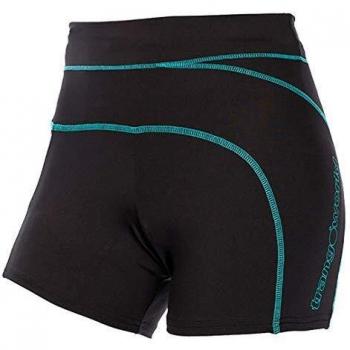 Trangoworld RIOSA Pant. Corto, Mujer, Negro/Azul Turquesa, XL
