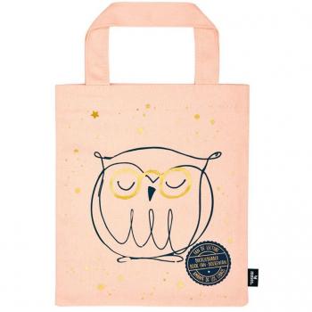 BOLSA DE TELA PARA LIBROS CON DISEÑO DE BÚHO LECTOR LIBRI_X