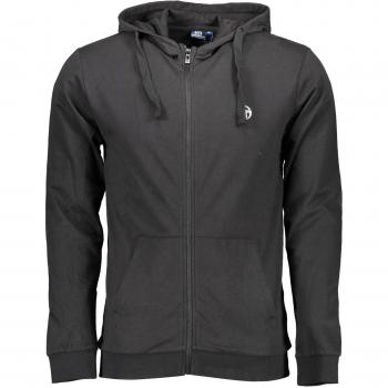 Sergio Tacchini Elegant Black Hooded Zip Sweatshirt - M