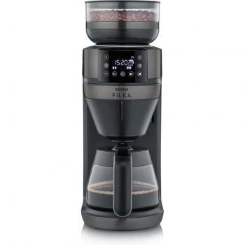 Cafetera de Goteo Automática Severin KA 4849 FILKA Black Edition con Molinillo, 1520 W, Jarra de Cristal 1.4L