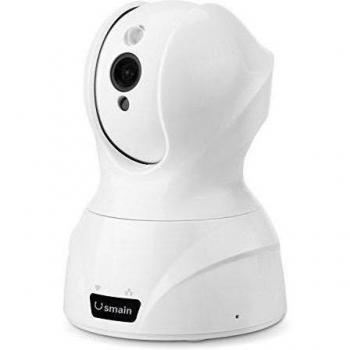 Usmain HD 720P WiFi Monitor de Bebé para Interiores con Panorámica y Cabeceo Cámara IP Inalámbrica de Vigilancia/Cámara de Seguridad para el Hogar con Infrarojos y Vision Nocturna, Detector de Movimiento, Video Remote y Studio Incorporamicrófono y R