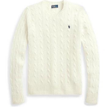 Polo Ralph Lauren Women's Cable Knit Wool Cashmere Sweater - Julianna Beige, Size M