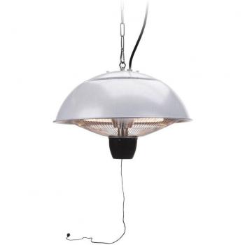 Calefactor de patio colgante revestido en plata 45x45x35cm