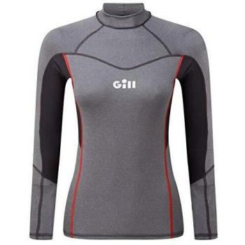 Gill Top de Chaleco de Sarga de Manga Larga para Mujer Pro - Melange Gris - Protection Solar Ligera UV y Properties SPF